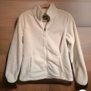 Free2B Women's Medium White Full Zip Faux Fur Jacket